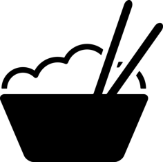Bowl With Rice And Chopsticks Sketch Style Svg Vector, Free Vectors File